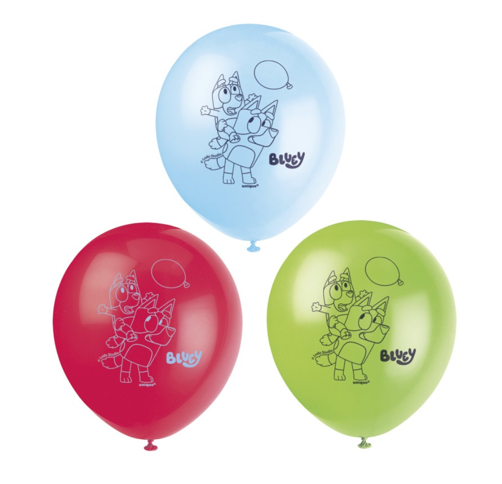 Bluey and Bingo 12 inch latex balloons 8 count assorted colors party supply Manahawkin NJ