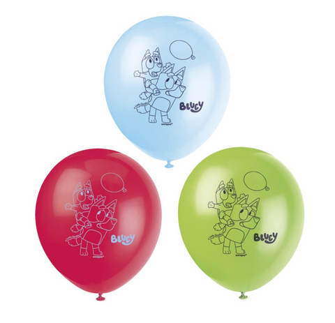 Bluey and Bingo 12 inch latex balloons 8 count assorted colors party supply Manahawkin NJ
