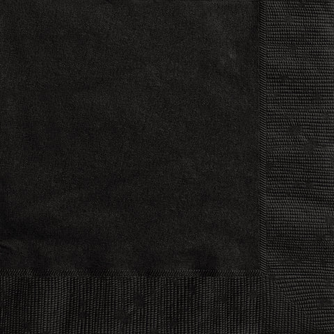 Black Solid Color Paper Beverage Napkins 20ct package