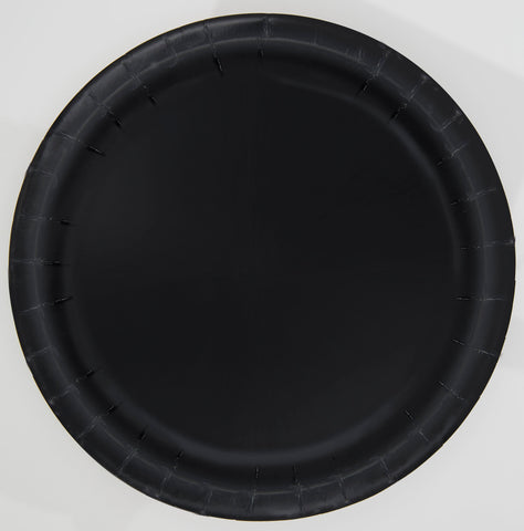 Classic Black Round 7" Dessert Plates – 20ct | Small Disposable Party Plates for Cake, Appetizers, Birthdays, Events