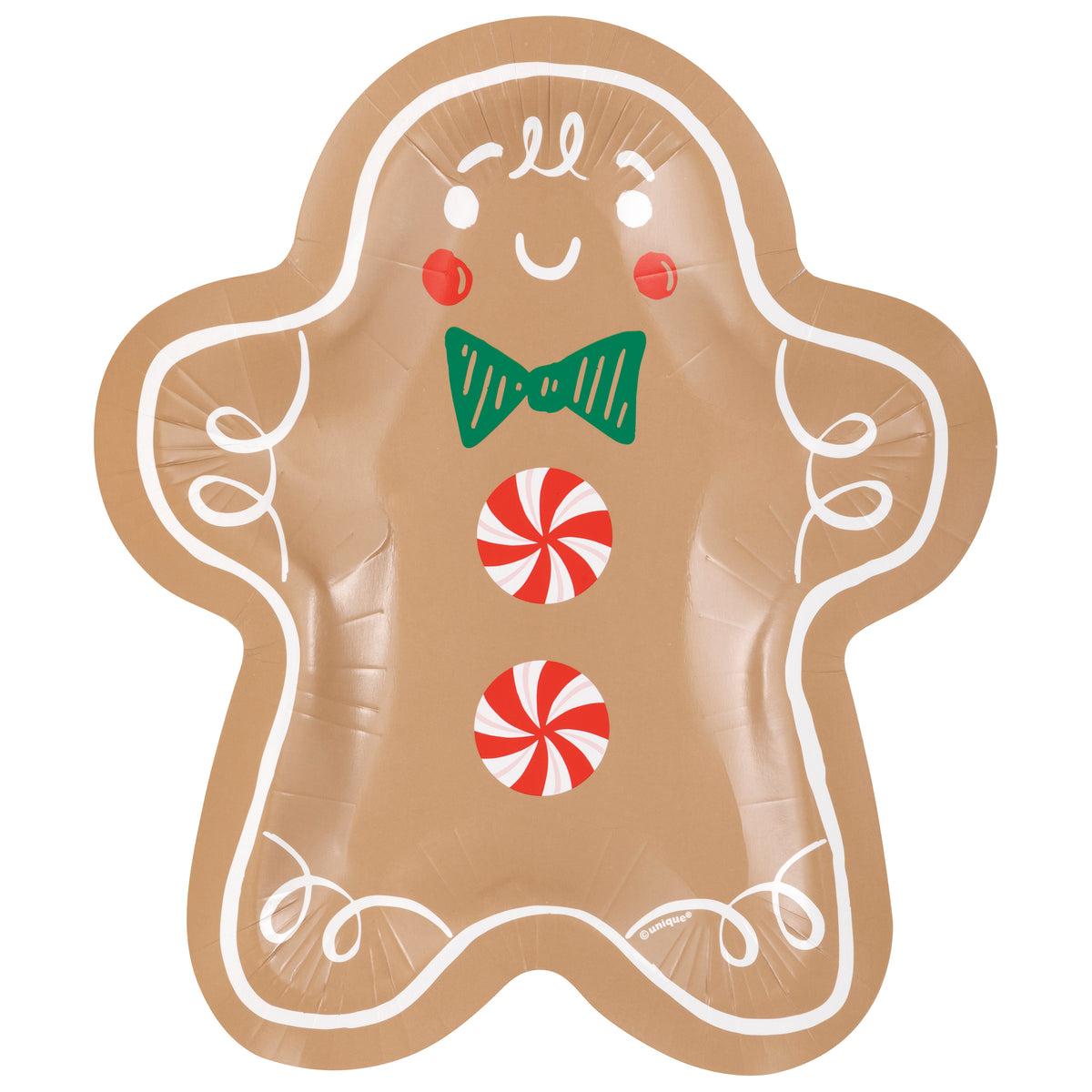 Gingerbread Christmas Gingerbread-Man 8.25” Paper Plates | Holiday Party Tableware 8ct