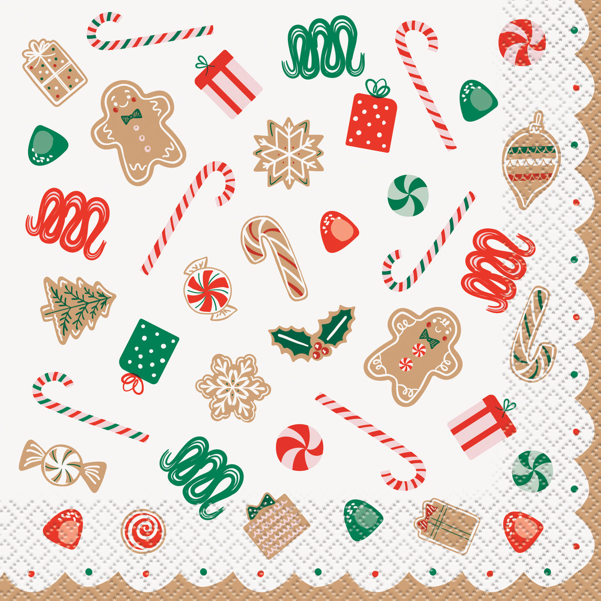 Gingerbread Christmas 16ct Luncheon Napkins | Holiday Party Tableware
