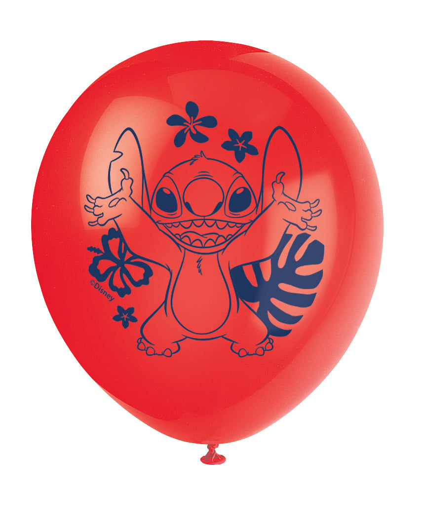 Disney Stitch 12" Latex Balloons Helium Quality Latex  8ct