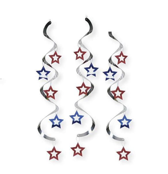 Patriotic Stars Dizzy Danglers 5ct