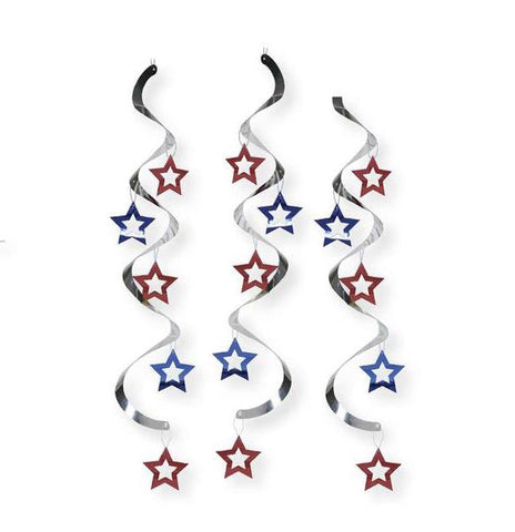 Patriotic Stars Dizzy Danglers 5ct