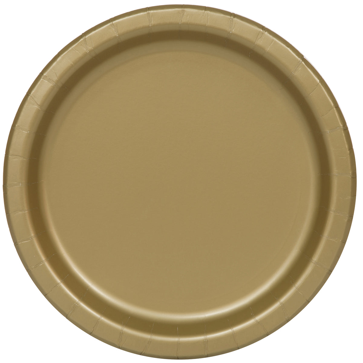 Gold Solid Round 7" Paper Dessert Plates  20ct