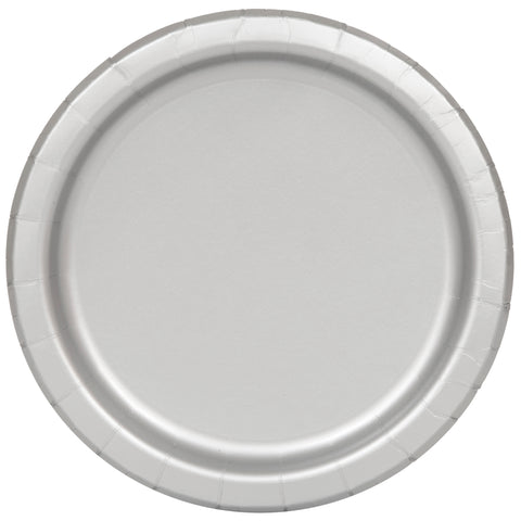 Silver 7" Paper Plates 20ct