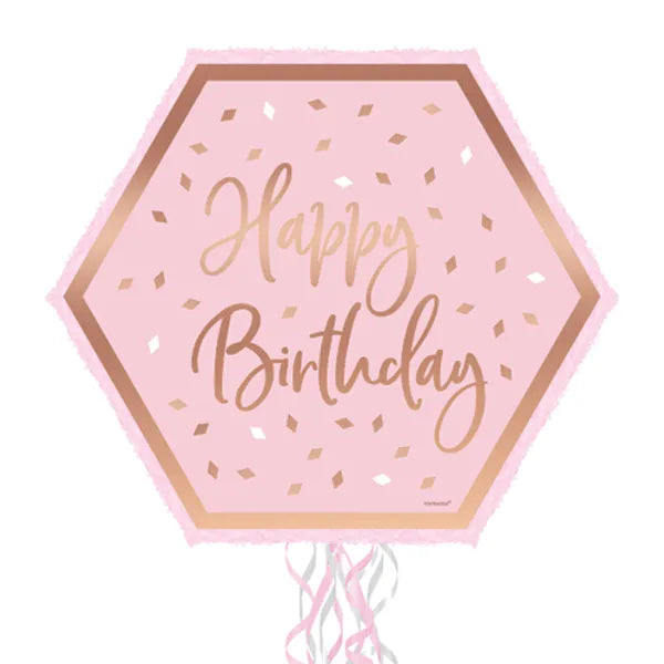 Blush Birthday Piñata 17.5 x 3.25 x 17.5