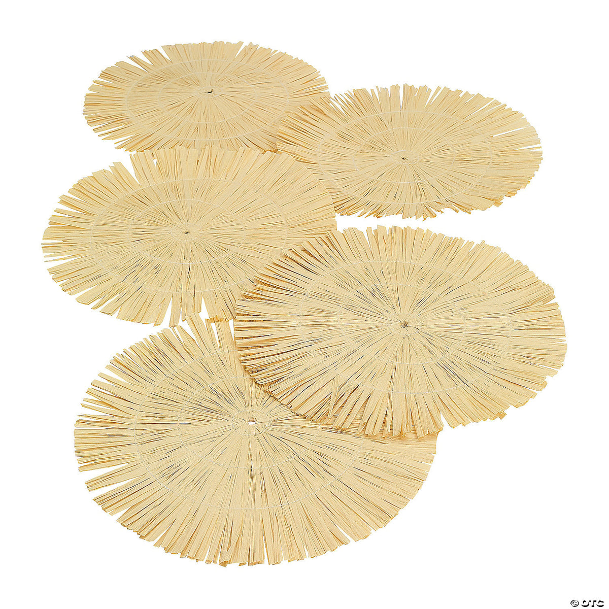 Paper Raffia Round Luau Fringe 15” Place Mats 1 per package