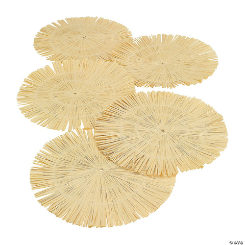 Paper Raffia Round Luau Fringe 15” Place Mats 1 per package