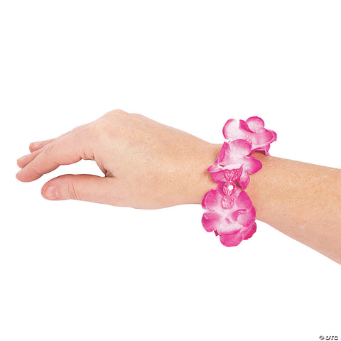 Polyester Lei Bracelets with Beads Asst Colors 3”, 1 per pack