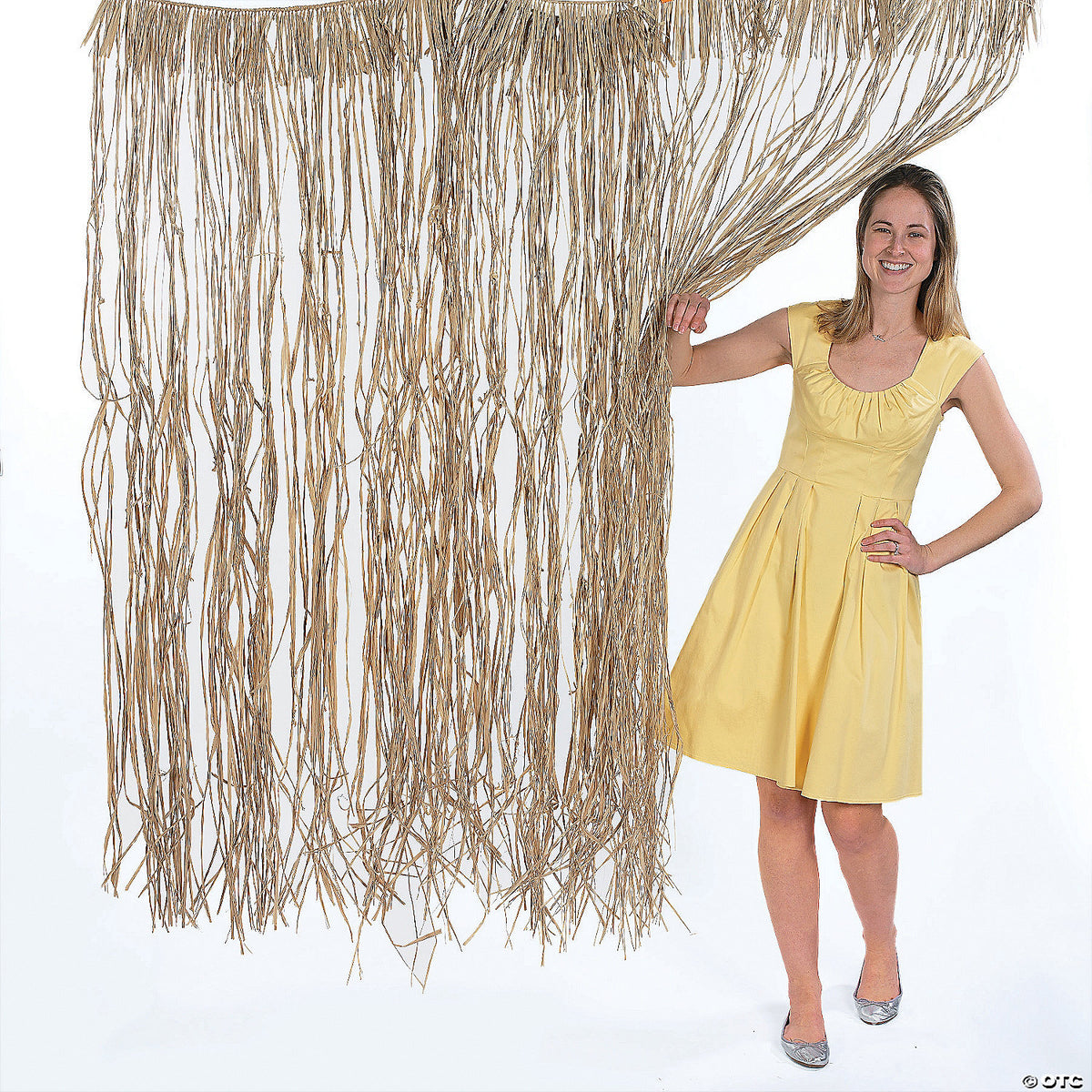 Natural Raffia Door Curtain 40" x 5 ft, 1 per package