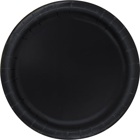 Midnight Black 10" Dinner Plates - 20ct Round Party Paper Plates