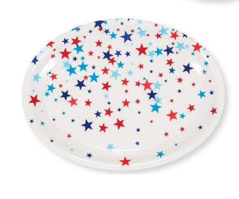 Patriotic Oval Plastic Tray 1 per package