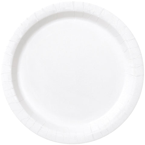Bright White Round 10" Dinner Plates – 20ct | Solid Color Disposable Plates for Parties, Weddings, Events