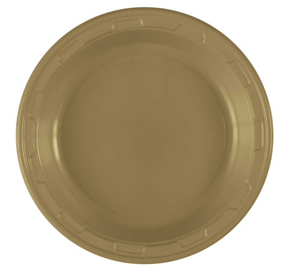 Gold solid round 7 inch plastic plates 50 count party supply Manahawkin NJ