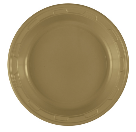 Gold solid round 7 inch plastic plates 50 count party supply Manahawkin NJ