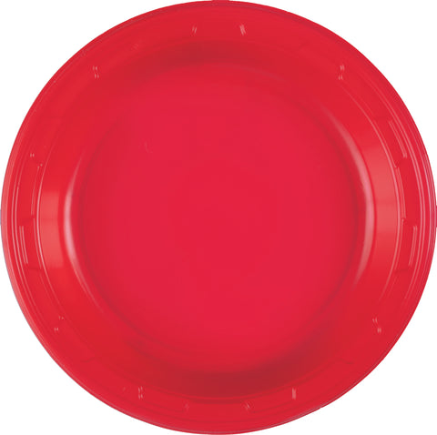 Ruby Red Solid Round 7 inch Plastic Dessert Plates Manahawkin, NJ Party Fair disposable plate.