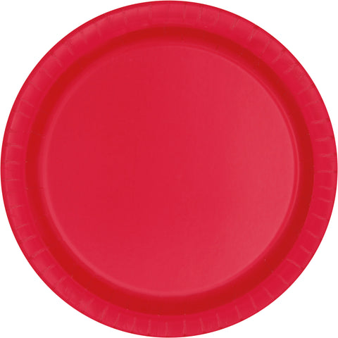 Ruby Red 10" Dinner Plates - 20ct Round Party Paper Plates