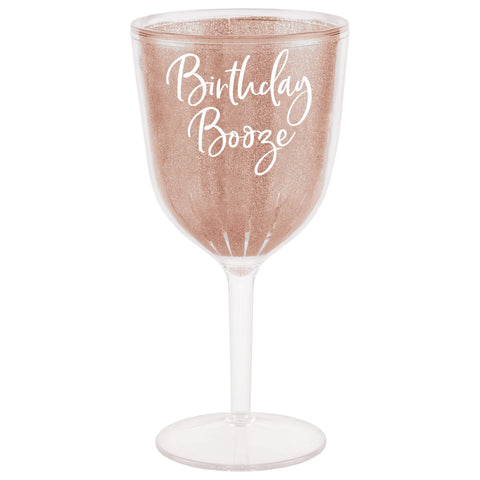 Blush Birthday 12 oz Plastic Wine Goblet