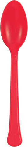 Red Premium Plastic Spoons Manahawkin, NJ Party Fair reusable cutlery display