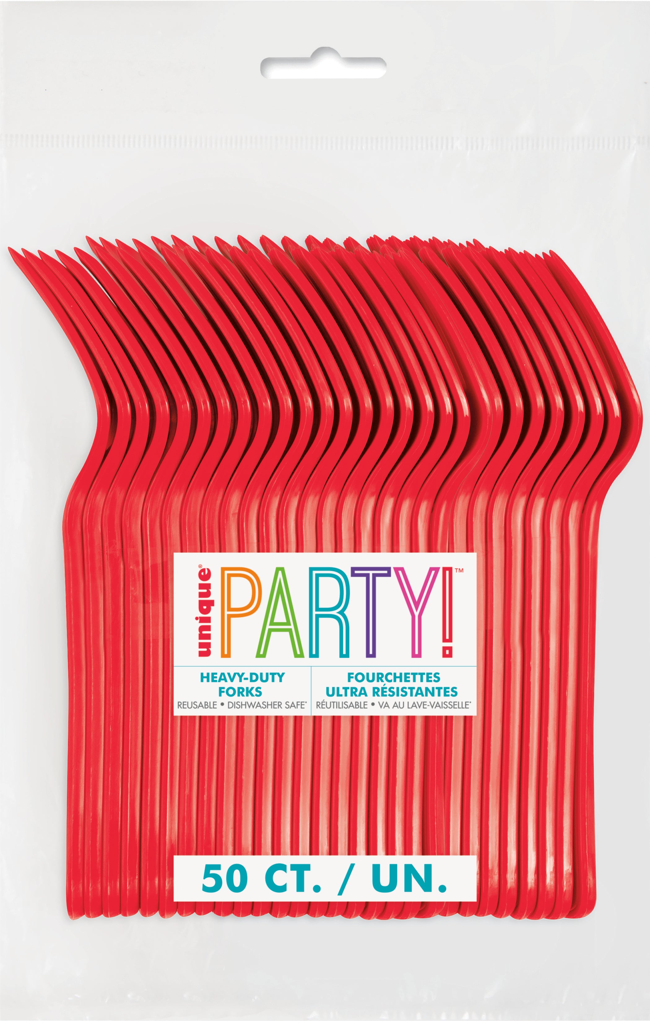 Ruby Red Solid Premium Plastic Forks Manahawkin, NJ Party Fair reusable 50ct flatware