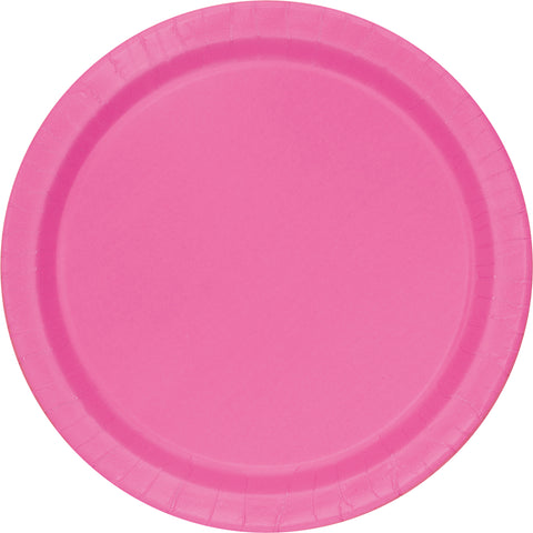 Hot Pink 10" Dinner Plates - 20ct Round Party Paper Plates