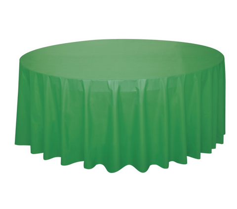 Emerald green 84 inch round plastic table cover disposable party tablecloth Manahawkin NJ party supplies