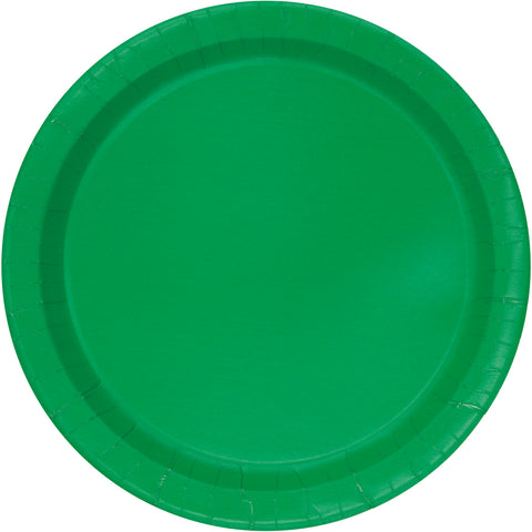Emerald Green Solid Round 10 Dinner Plates  20ct"