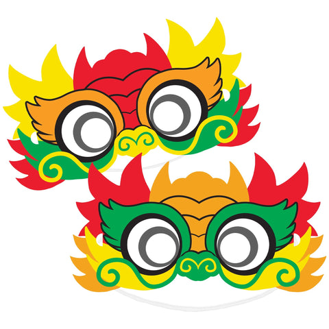 Chinese New Year Paper Dragon Masks