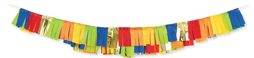 Tissue Fringe Multi-Color Garland – 8” x 6’ Party Decoration | Party Fair Manahawkin NJ