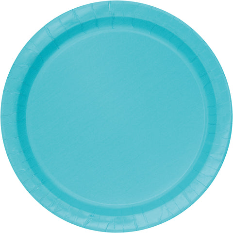Terrific Teal Round 7" Dessert Plates – 50ct | Small Disposable Party Plates for Cake, Appetizers, Birthdays, Events