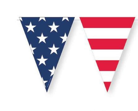 Patriotic Flag Banner 7ft x 7.8" Heavy Stock Paper