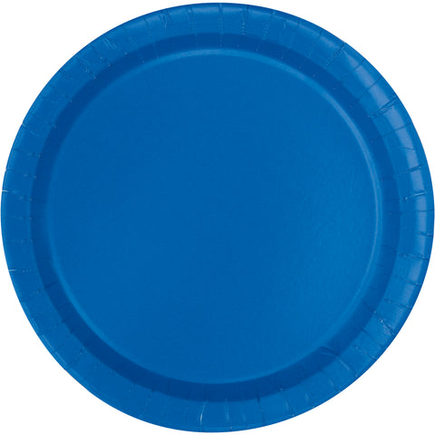 Royal Blue Solid Round 10 Dinner Plates  20ct"