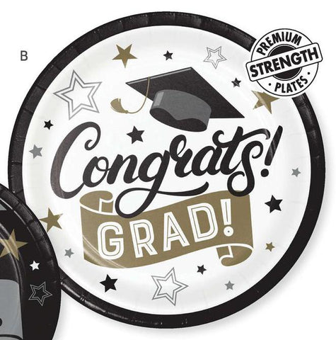 Grad Glamor  8 3/4" Paper Dinner Plates 8 per package