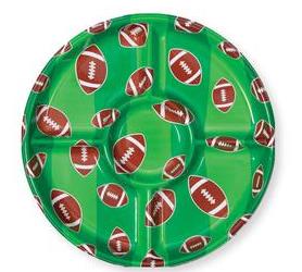 Football 5-Compartment Serving Platter – 14'' Game Day Snack Tray for Parties, Tailgates & Sports Events
