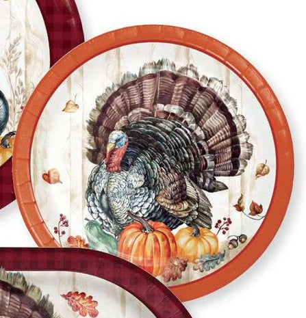 Thanksgiving Timeless Turkey 7" Paper Plates