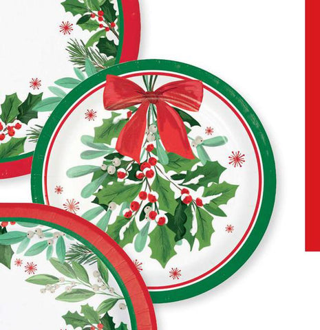 Holly Jolly Christmas 7" Round Paper Plate