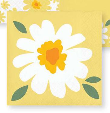 Sweet Daisy Beverage Size Napkin