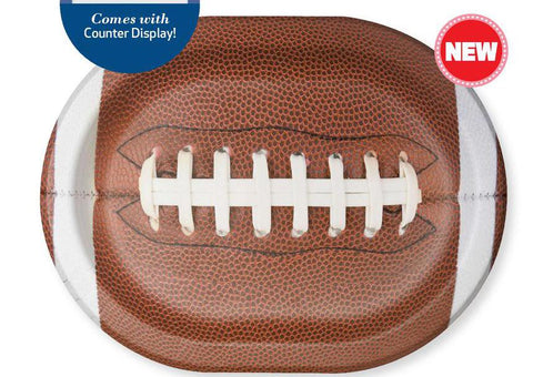 Football Touch Down Time Oval Paper Plate 12"x 9.25" package of 8