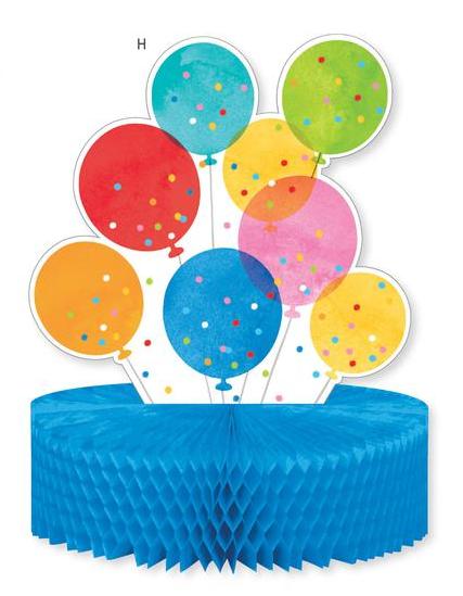 Honeycomb Paper Balloon Centerpiece – Colorful Cutout Table Decoration | Party Fair Manahawkin NJ