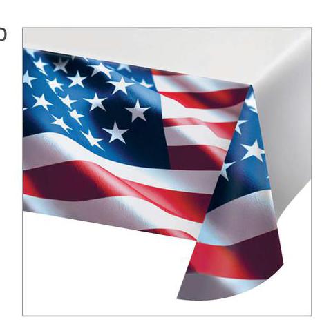 Patriotic Freedom Flag Paper Table Cover 54"x 96"