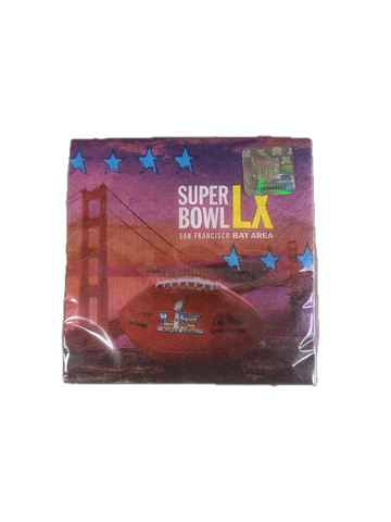 Super Bowl LX Santa Clara Theme Paper Beverage Napkins – 16 Pack