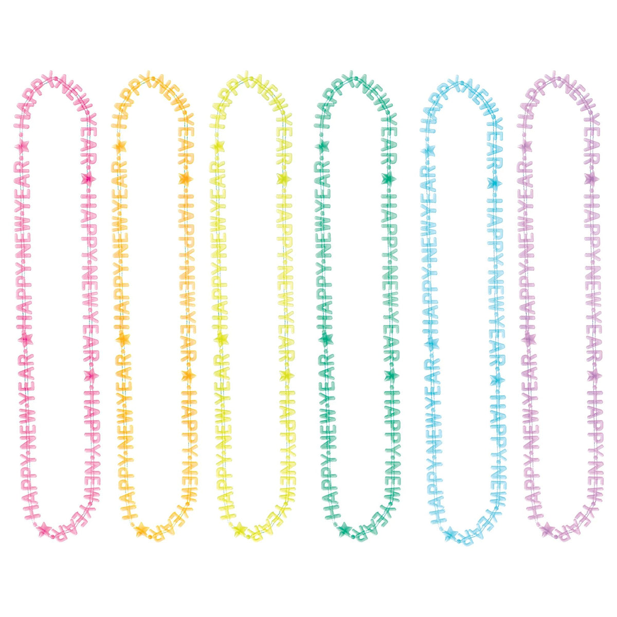 Happy New Year Glow Necklaces Pack of 6