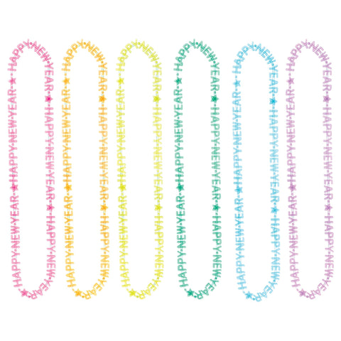 Happy New Year Glow Necklaces Pack of 6