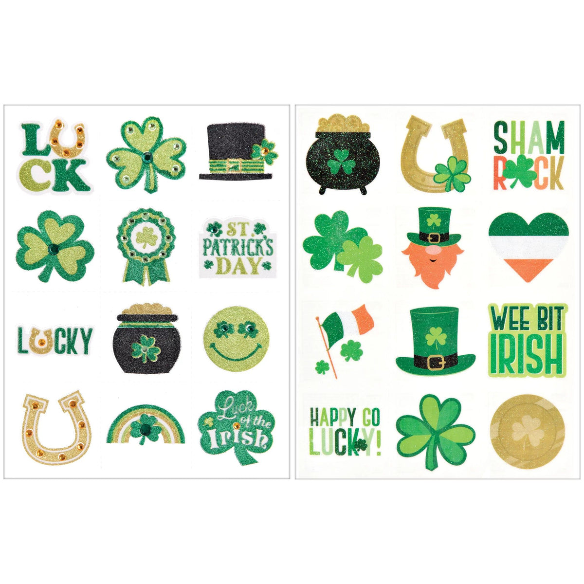 St. Patrick's Day Lucky Body Art 24 piece Pack