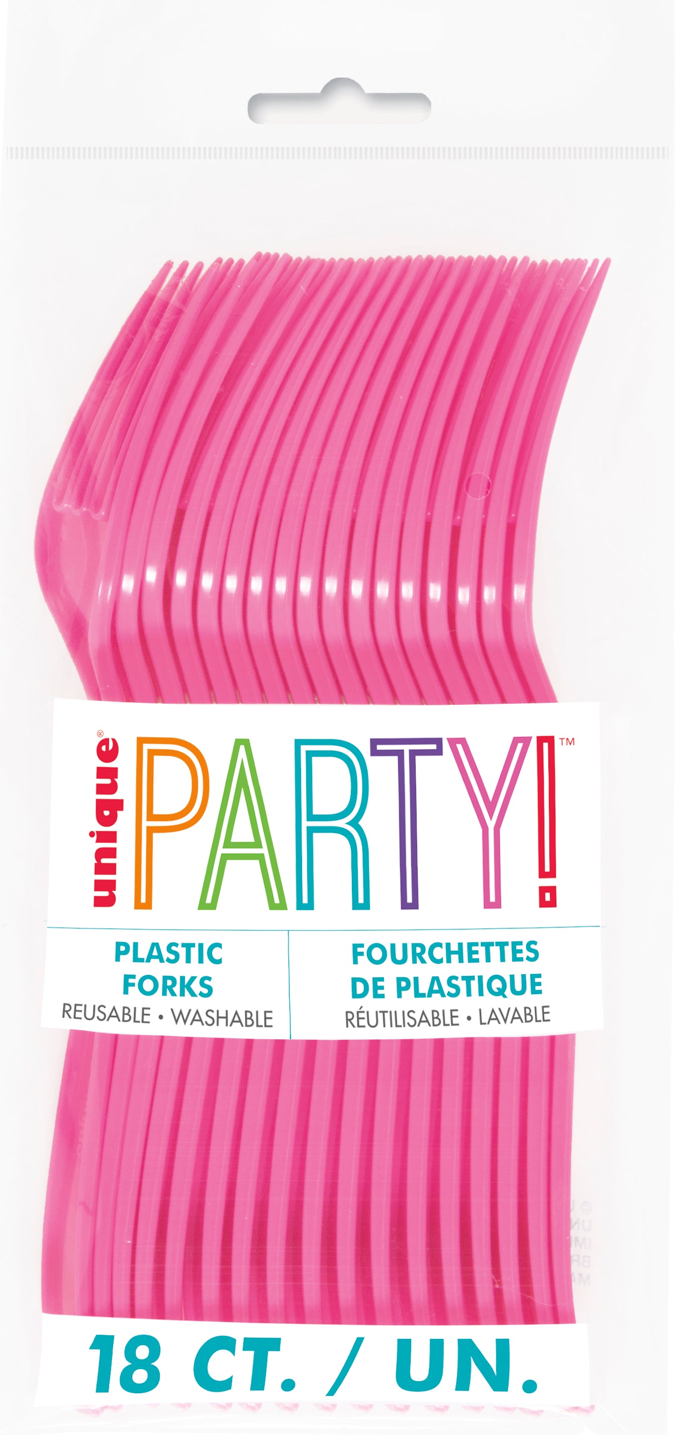 Hot Pink Plastic Forks 18ct