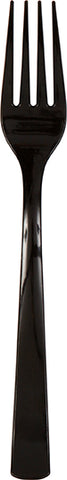 Midnight Black Plastic Forks 18ct