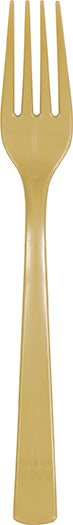 Gold Plastic Forks 18ct