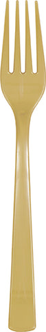 Gold Plastic Forks 18ct